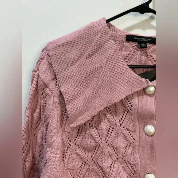 Marc New York Pink Cardigan Sweater Pearl Buttons XS & M - Picture 7 of 13